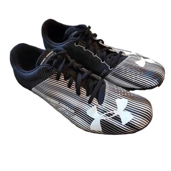 Under Armour Kick Sprint Spike Track Shoes Sneakers 1273939-100, Size 10 - Picture 1 of 12
